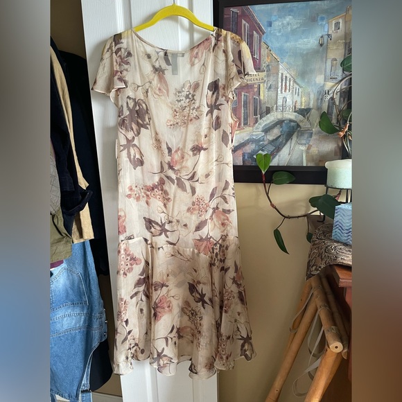 Lauren by Ralph Lauren flowing feminine dress with slip underdress - Picture 2 of 2